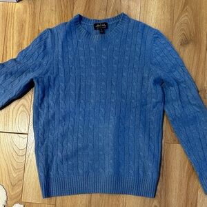 Blue cashmere cable sweater
